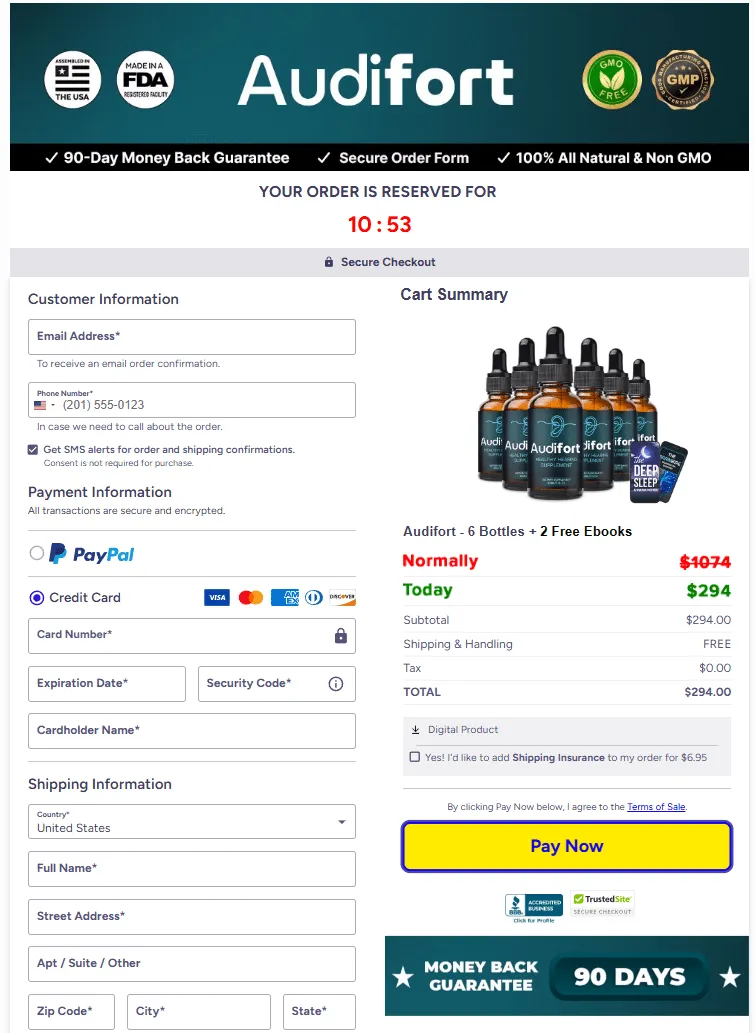Audifort secure checkout page buy supplement online